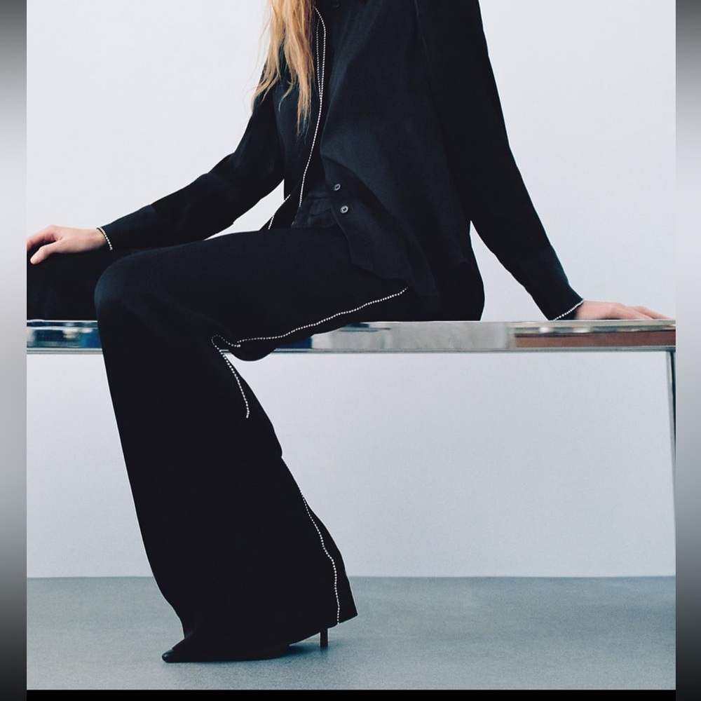 Zara pantalón brillante